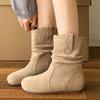 Suede Casual Boots For Women  Fashion Ankle Boots New Short Slip On Flat Shoes Retro Versatile Soft Bottom Lady Boot