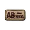 Embroidered Tactical Blood Type Velcro Badges: A, B, AB, O, +POS, -NEG - Military and Outdoor Identification.