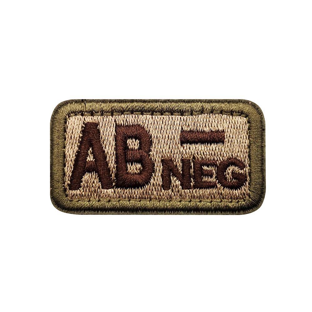Embroidered Tactical Blood Type Velcro Badges: A, B, AB, O, +POS, -NEG - Military and Outdoor Identification.