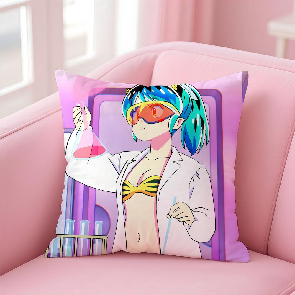 uUrusei Yatsura Pillow Anime Manga Cushion Cover Pillow Case Soft Friendly Fabric Concealed Zipper