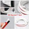 5 м Т-образная резиновая уплотнительная лента для двери автомобиля, белая для отделки края автомобиля, боковая юбка для губ, бампера с клеем, двухсторонняя