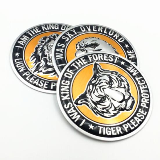 3D Cool Tiger Lion Eagle Animal Pattern Aluminum Alloy Auto Car Logo Sticker