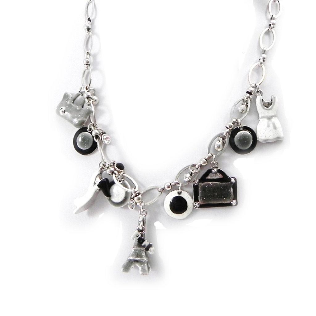 NOA [I2174] - Designer Necklace 'Paris' Black Gray