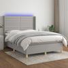 VidaXL Bed Slatted Base with Mattress and LEDs, Upholstered Bed, Double Bed, Adult Bed for Interior Bedroom, 3138957