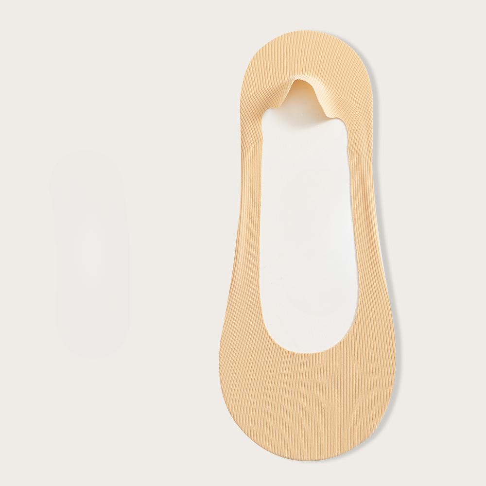 Женские летние тонкие хлопковые носки-подследники, невидимые, с силиконовой нескользящей пяткой, с мелким вырезом.