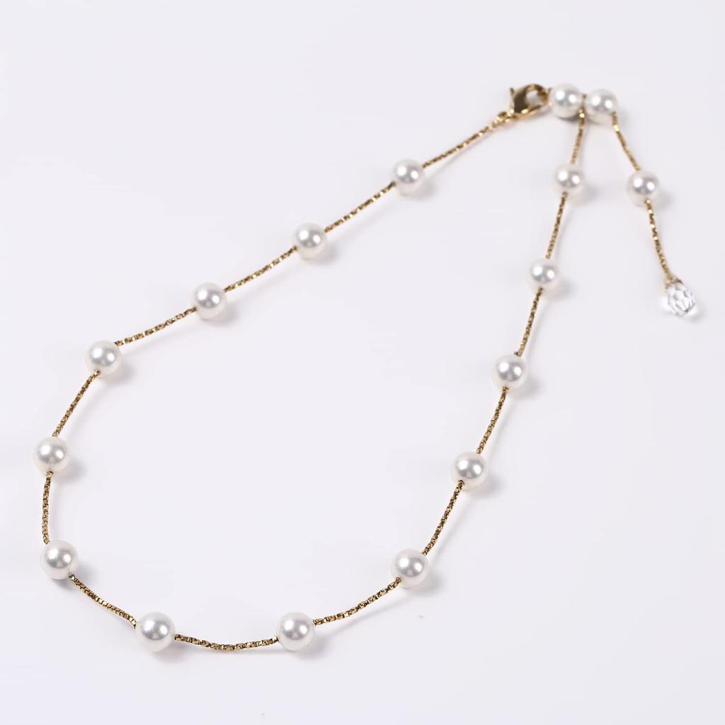 От Yumi Жемчужное ожерелье Yumi sienne 7 мм Короткая станция Популярные церемонии Стильные Сделано в Японии [MIONO] [Производство Katsura] Женское (Золото)