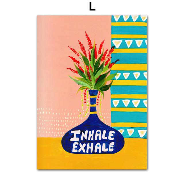 Тропический Тигр, Леопард, Рыба, Лотос, Марокко, Ваза, настенная живопись на холсте, постеры и принты, настенные панно для декора гостиной, без рамки