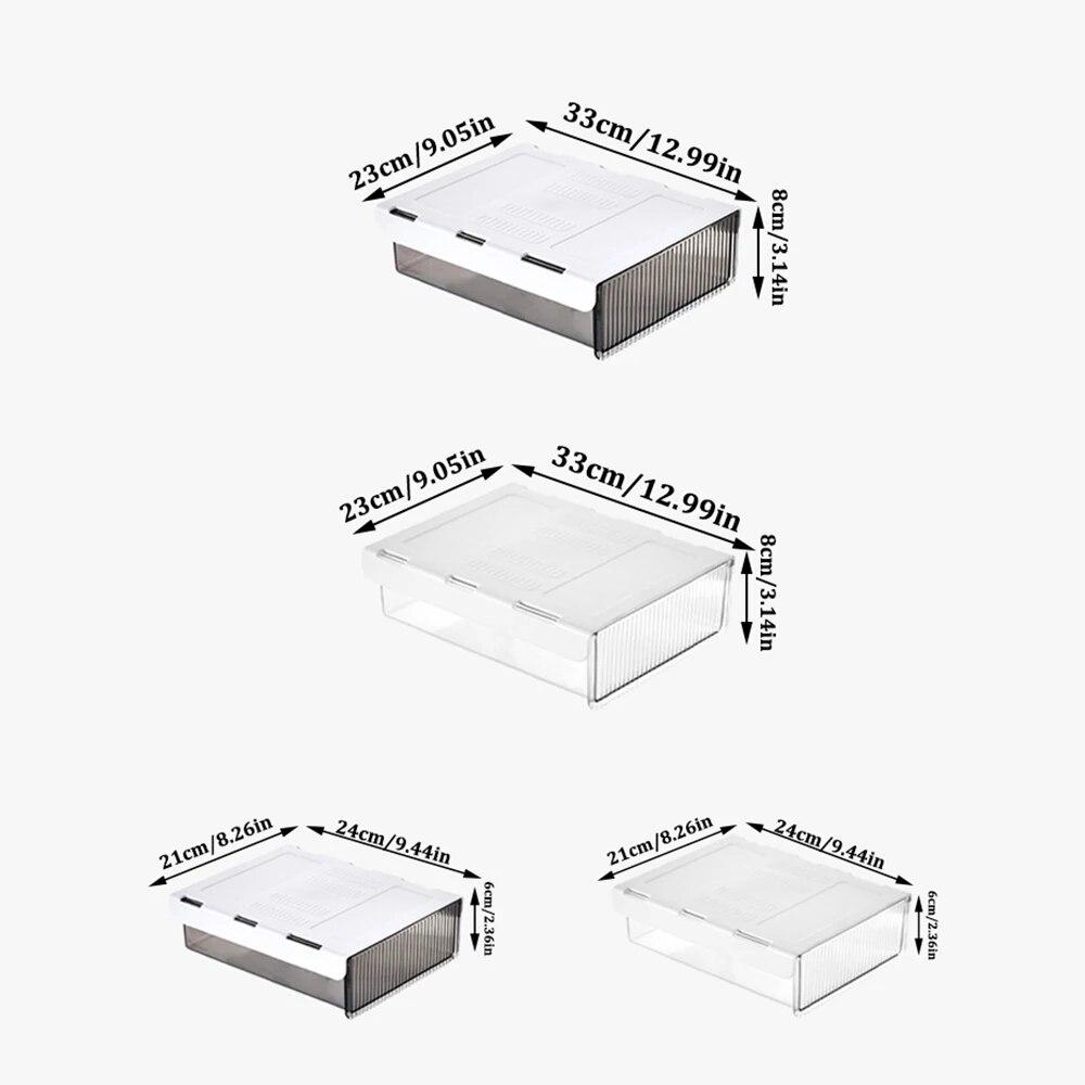 1PC Office Closet Under The Table Storage Drawer Slide Out Self-adhesive Drawer Storage Box Hidden Household Items