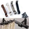 Adjustable Iron Window Curtain Rod Bracket Holder Drape Bar Fixed Hook Clamp