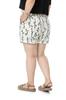 Women's Fashion Big Size Shorts & Bermudas Plus Size Double Side Pocket Cherry Pattern Ecru Shorts
