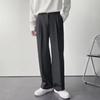 Hong Kong Style Men's Loose Autumn Wide-Leg Trousers: White, Free-Ironing, Casual