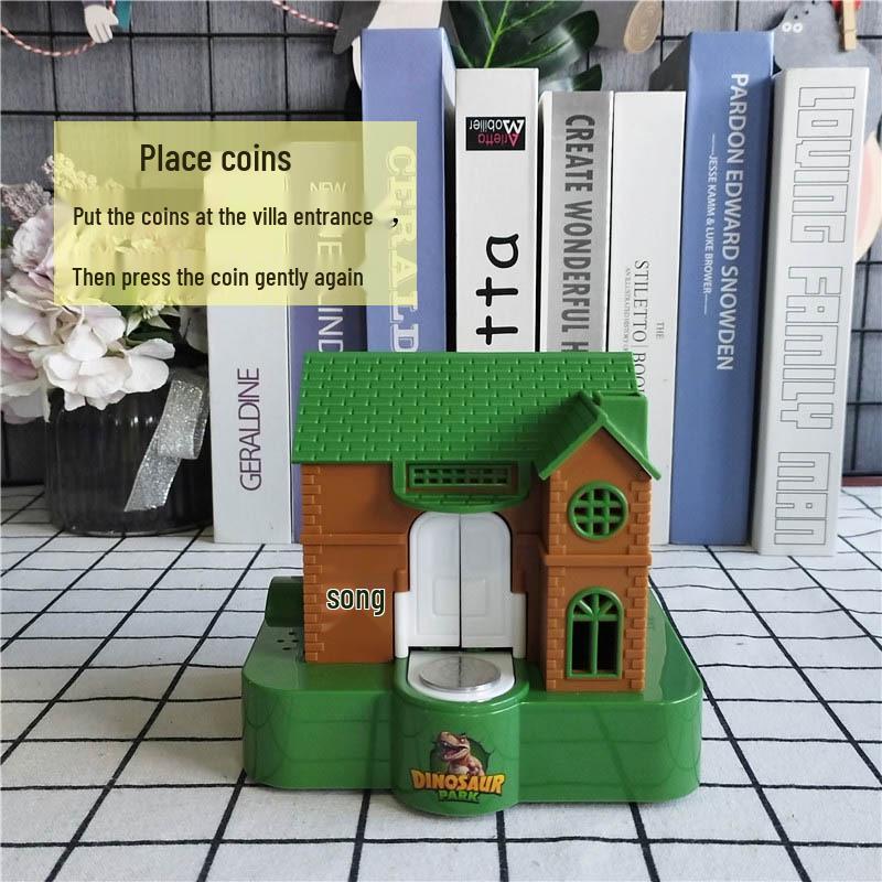 Novel Dinosaur Piggy Bank with Music: Automatic Coin Storage and Withdrawal