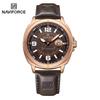 NAVIFORCE 8078 Роскошные Оригинальные Мужские Кварцевые Часы Модные Часы для Мужчин Водонепроницаемые Наручные Часы из Натуральной Кожи Дата Reloj