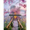Наборы алмазной живописи Цветение персика Гостиная Украшение стены Мозаика Пейзаж Ручная работа Подарок Алмазное искусство 30x40 см