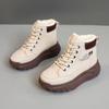 Luxury Women's Sneakers High Top Boots 2024 Winter Women Plush Warm Cotton Shoes Platform Ladies Shoes Lace Up Increased Boots
