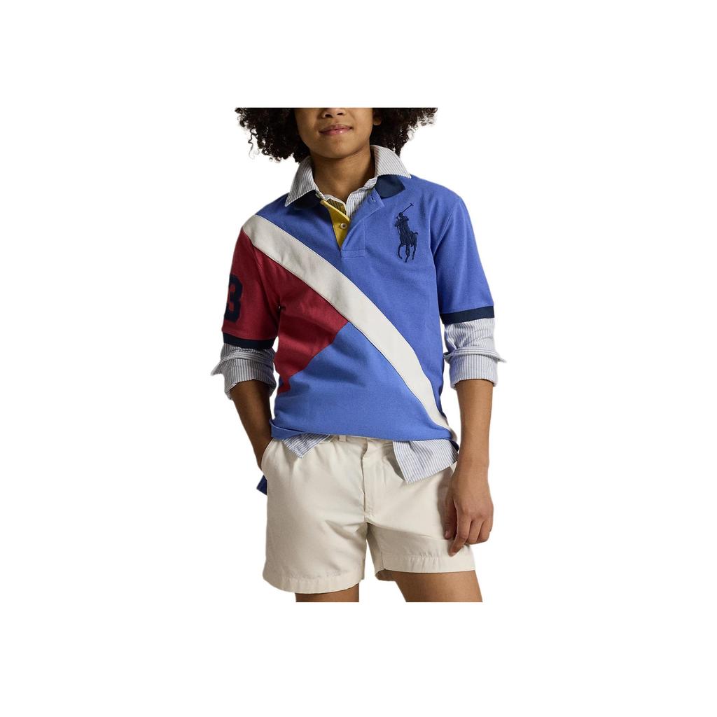 Детская футболка-поло с цветными блоками и полосками с коротким рукавом Polo Ralph Lauren Детская одежда 323964080-001