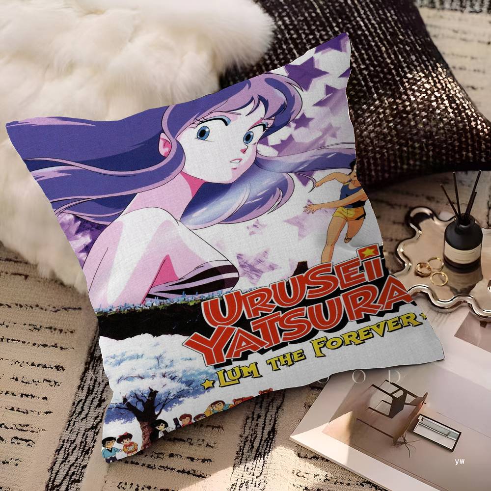 Urusei Yatsura Personalized Pillow Cover Kids Bedroom Wild Party Decor Pillowcase kid Birthday shower Gift