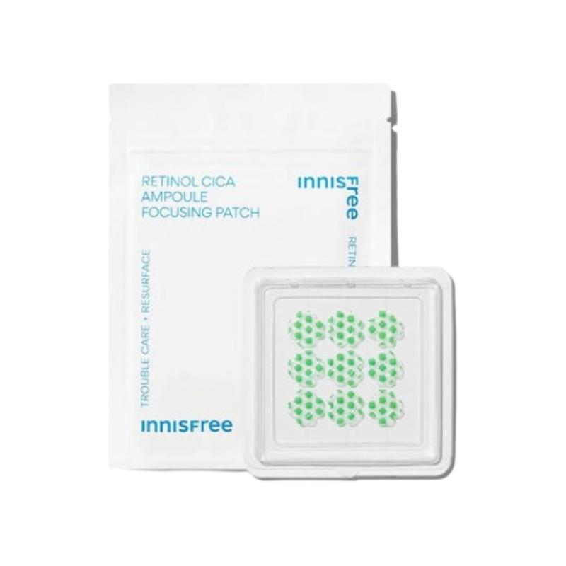 Innisfree Фокусирующий патч Retinol Cica Ampoule (1 шт / 9 пластырей) | Точечный уход Микроигольный пластырь от прыщей | Корейский K-Beauty Ретинол и Центелла Азиатская пластырь от несовершенств