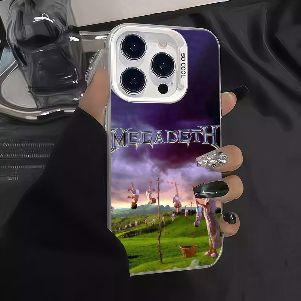 Rock band M-Megadeth phone case For iPhone 12 11 13 14 15 16 17 Max Pro Plus Mini Protective IMD Color Cover