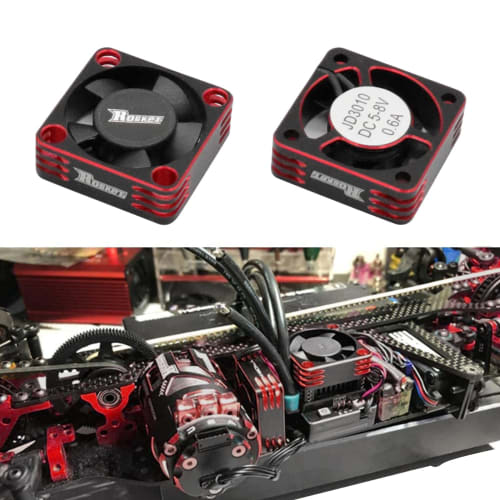 RUIZHI Motor Cooling Fan, RC Model Heatsink, 28000RPM Cooling Fan for 1/8, 1/10, 1/12 Scale RC Cars, 8V 540, 550 Brushless Motors - Red