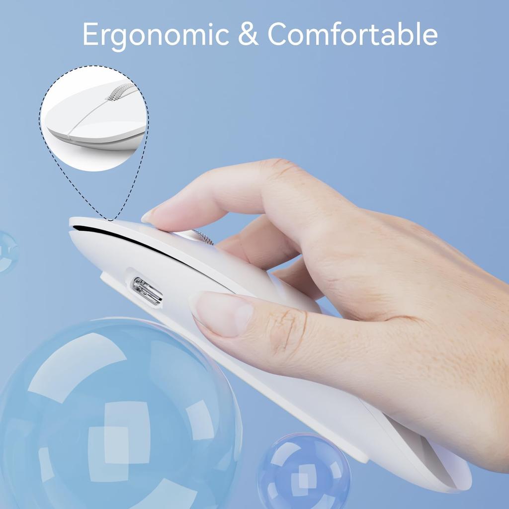 AmeToNana AmeNana Wireless Mouse, Bluetooth Mouse, MouseMaster, Silent Mouse, Slim 65g, Rechargeable, Energy-Efficient, High Precision, Compatible