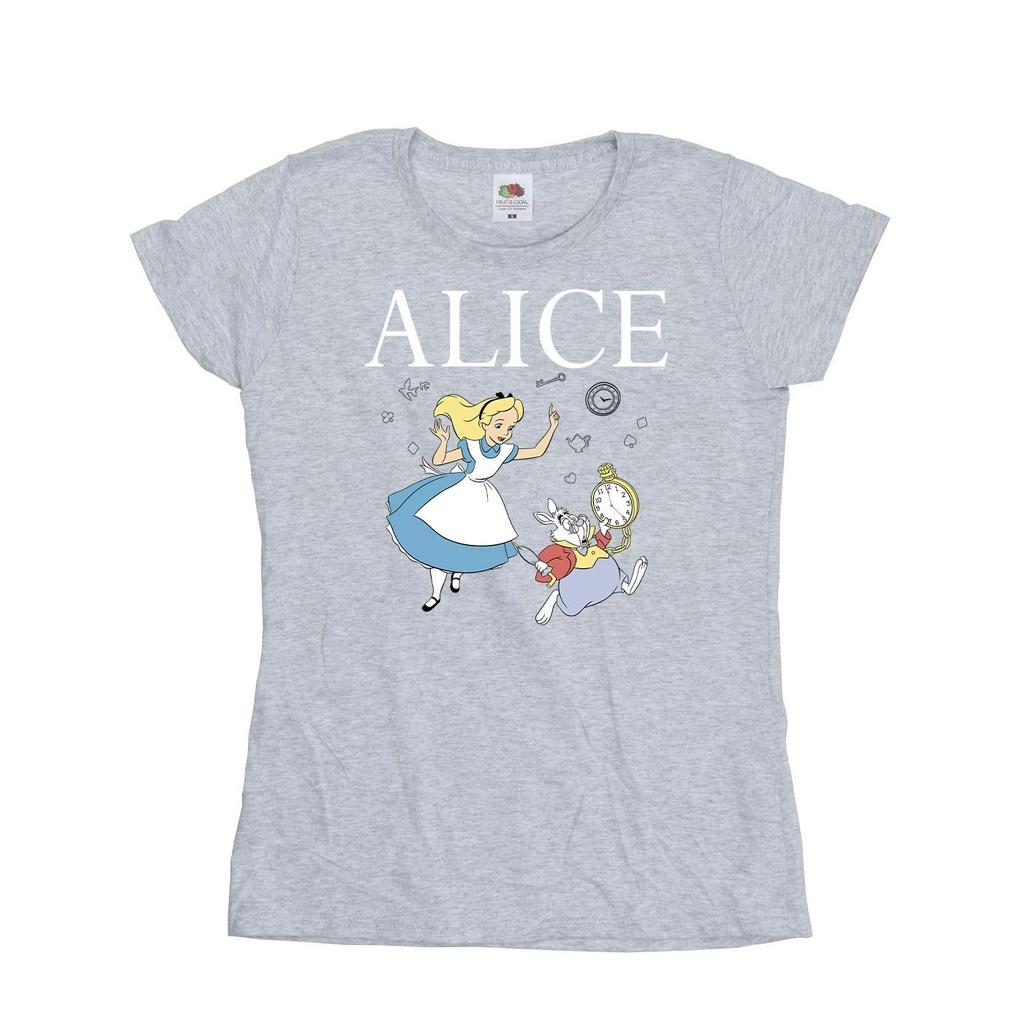 Disney Womens/Ladies Alice In Wonderland Follow The Rabbit Cotton T-Shirt