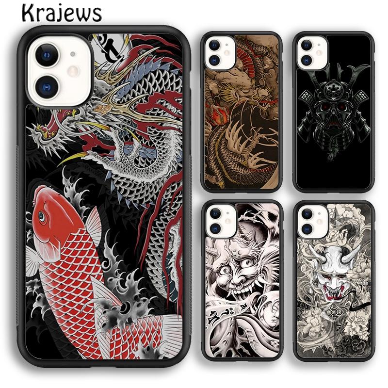 Krajews Японская маска Ханья Чехол для телефона Cover For iPhone 17 Air 16 15 14 plus 11 12 13 pro max Plus coque Shell Fundas