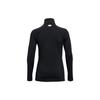 Under Armour Authentics ColdGear® принтованная спортивная футболка с полумолнией и воротником-стойкой, длинным рукавом, женские топы, черный цвет 1368699-001