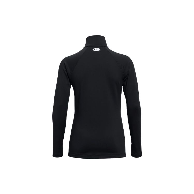 Under Armour Authentics ColdGear® принтованная спортивная футболка с полумолнией и воротником-стойкой, длинным рукавом, женские топы, черный цвет 1368699-001