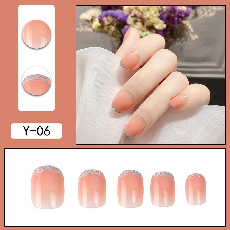 Reusable Press-On Nails With Cat Eye Effect Gradient Design Women Sweet Chic Style Wearable Nail Tips