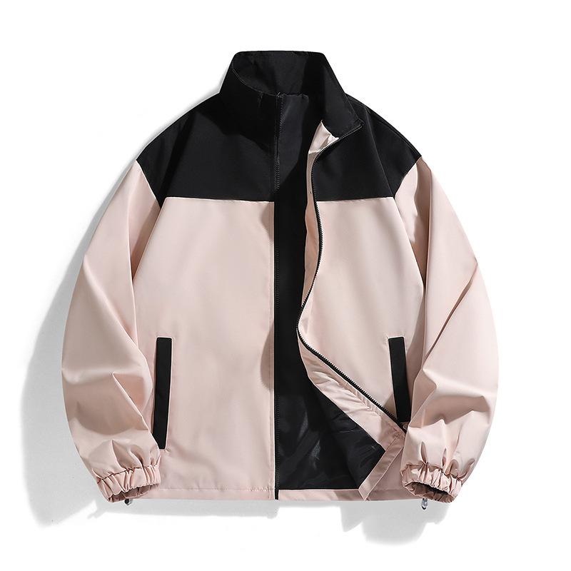 Осенняя куртка Модная куртка со стойкой воротником Новый стиль Мужская и женская Свободная Весенне-осенняя Повседневная Ветрозащитная Куртка для пары Мужская