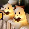 Милый настольный светильник Хэллоуин 3D светодиодный призрак для чтения ночник светящаяся статуэтка призрака подарки вечеринка на Хэллоуин домашний декор для любителей книг