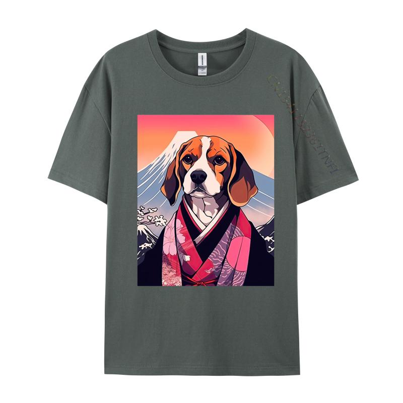 Beagle Dog Mount Fuji Tshirt Japanese Style Men T Shirt Funny Top Tshirts for Men Streetwear Mens Cotton Clothes