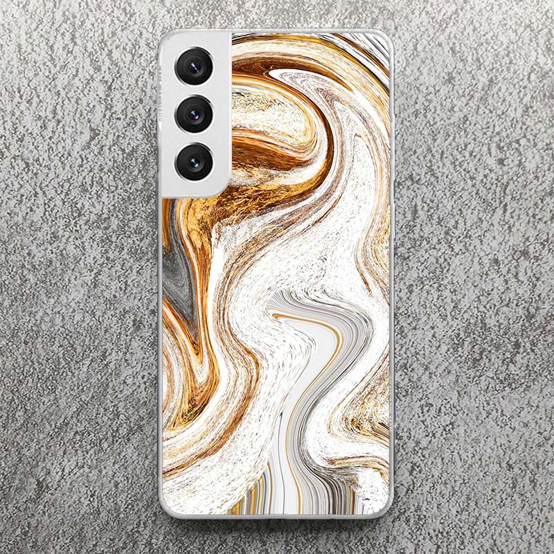 Fashion Gold Pink Geometric Marble Print Soft Case for Samsung Galaxy S25 S24 S23 S22 Ultra S21 Plus S20 FE Phone Shell S10 + Pa