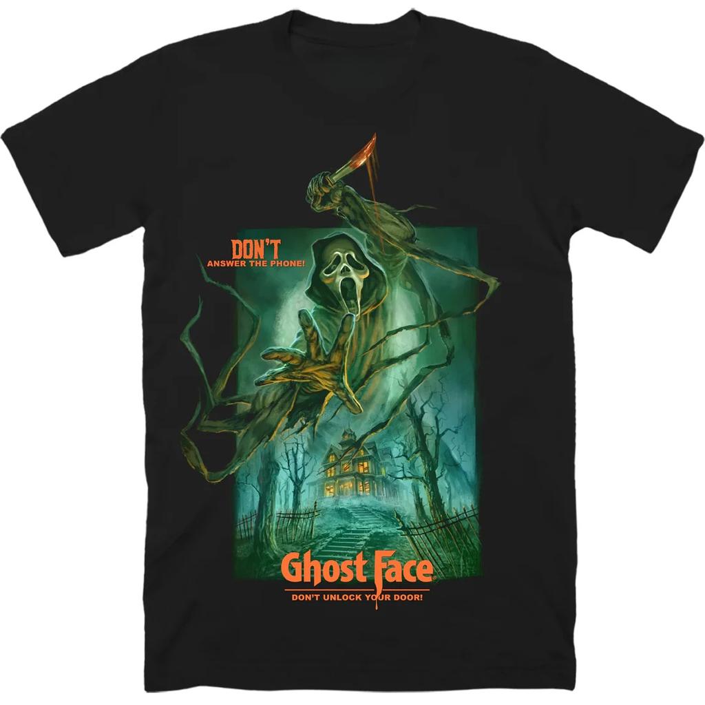 Scream Movie Ghost Face Tshirt for Men and Women Summer Pure Cotton Clothing Fashion Gothic Short Sleeved Tshirt Unisex