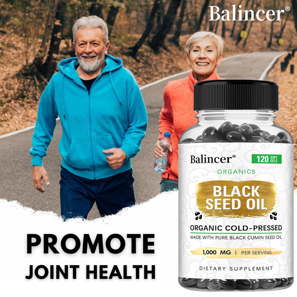 Balincer Black Seed Oil Softgels, 1000mg, 120 Count, Organic Cold-Pressed