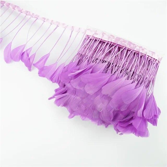 2Meters Goose Feather Trim Ribbon Tape Crafts Fringe Tassel Feathers Artificial Decorations Wedding Handicraft Accessories Decor