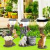 Solar Statue Ornament Animal Lights Lawn Garden Decorative Light Sculpture Resin Decor