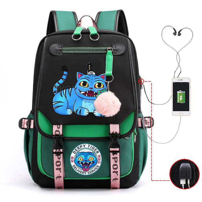 Мультфильм «Охотники на демонов» Модный детский рюкзак с принтом Легкий рюкзак для учеников начальной и средней школы Кампус Школьная сумка Нейтральный