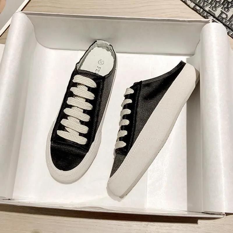 Мода 2025 Новые парусиновые туфли Женские вулканизированные туфли Студенческие однотонные кроссовки Женские балетки Повседневные дышащие для ходьбы Путешествия Теннис