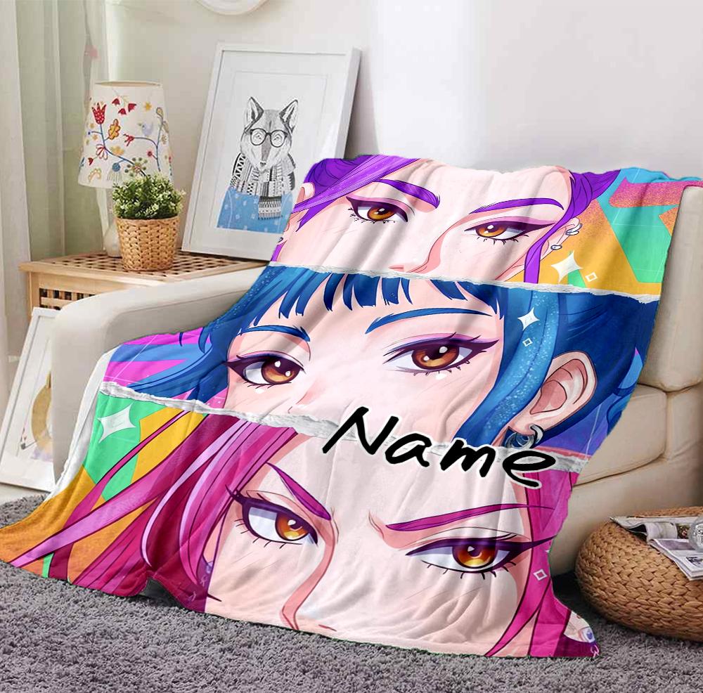 Custom Name Character Expressions Flannel Blanket Throw Blanket Soft Warm Sofa Bed home Decor Unique Gift