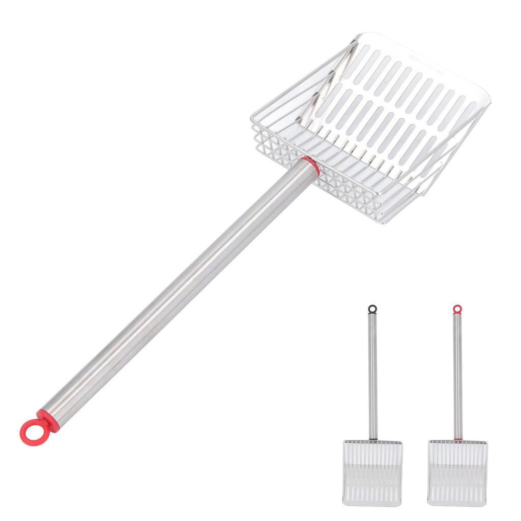 Совок для кошачьего туалета с длинной ручкой, металлический, съемный, антиразбрызгивающий, быстрая фильтрация, лопата для кошачьего туалета