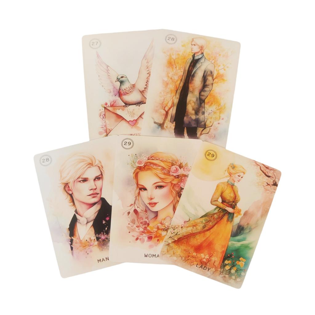 Сладкое Ленорман Оракул 38 шт. Английские Карты Судьба Гадание Колода Семейная Вечеринка Настольная Игра Игра для Гадания Новичкам Карта
