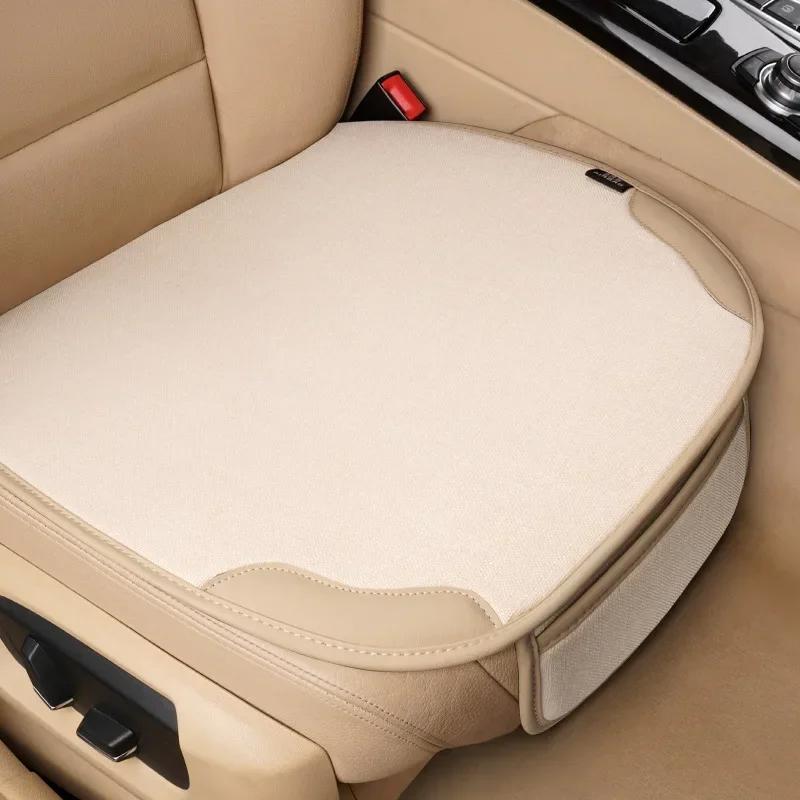 Comfortable Linen Car Seat Cover Cushion Anti Scratch Automotive Seat Protector Cushion Auto Seat Pad Universal for Sedan Suv
