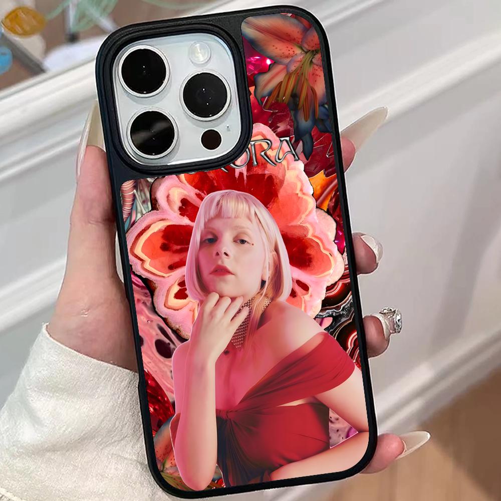 Aurora Aksnes Matte Surface Mobile Phone Case for iPhone 17 16 15 14 13 12 11 Air Pro Max Plus Colorful Cover