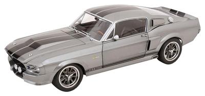 FREESTYLE KK Scale Масштабная модель Ford Mustang Shelby GT500 Eleanor 1967 Серый Готовая модель 1/12 Металлик/Черный (KKDC120171)