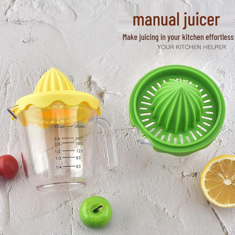 Compact Manual Juicer with Lid - Lemon & Fruit Press, Portable Household Mini Juicer Cup