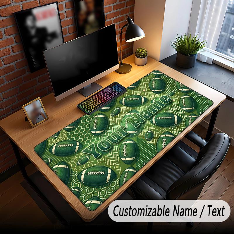 American Football Theme Custom Mouse Pad Personalized With Name Text Customized Desk Mat For Office Home Decor