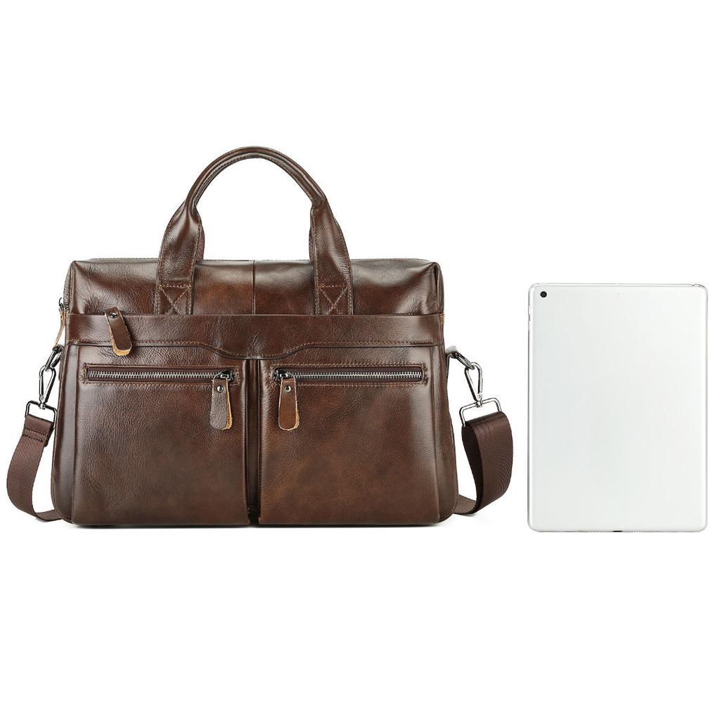 Кожаная мужская сумка-портфель, деловая, портативная, мужская, сумка через плечо, сумка-мессенджер, компьютерная сумка, первый слой, сумка из коровьей кожи