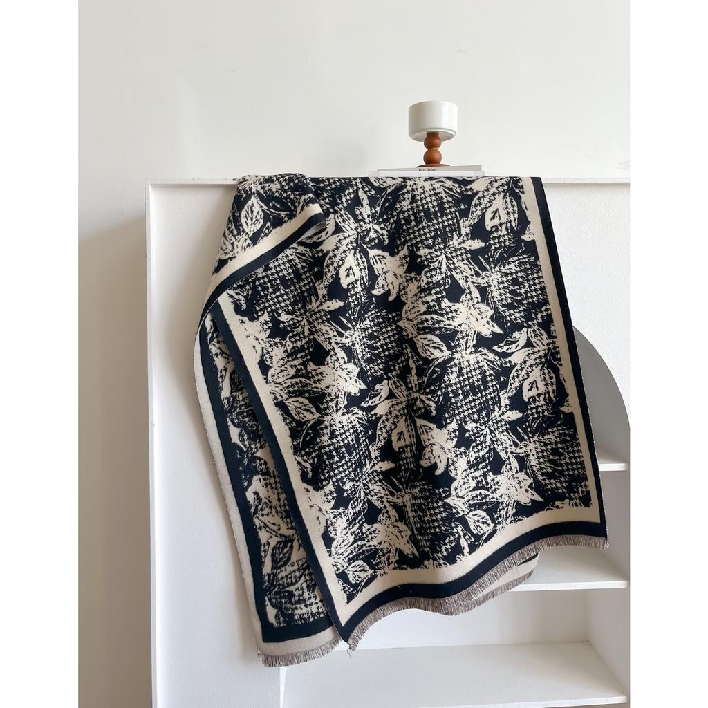 Women Houndstooth Pashmina Scarves Fringe Wrap Winter Warm Fashion Brands Designer Cashmere Two-Sided Scarf Blanket Soft Shawls
